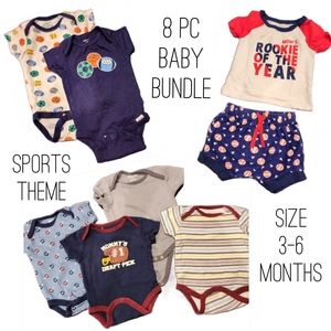 Sports theme 8 pc baby bundle size 3-6 months.
